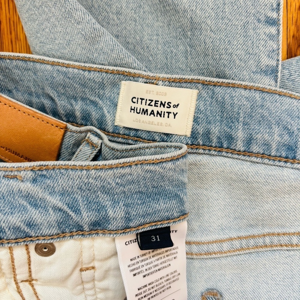 CITIZENS OF HUMANITY Olivia High Rise Light Wash Slim Straight Leg  Ankle Jeans - Picture 9 of 16